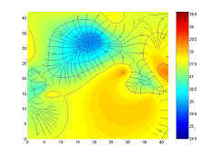 Visualisation of spatial temperature and flow field in greenhouse